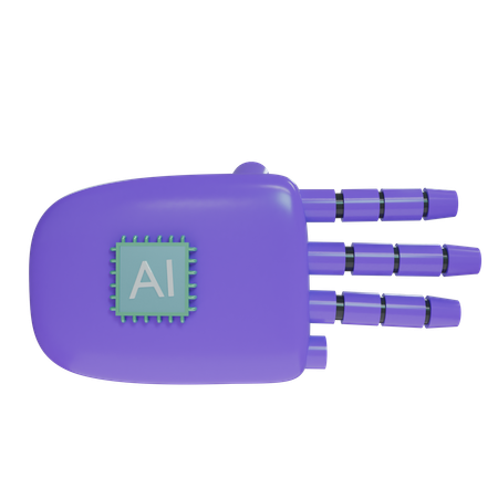 Mano Robot Tres Dedos Violeta  3D Icon