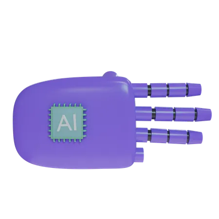 Mano Robot Tres Dedos Violeta  3D Icon