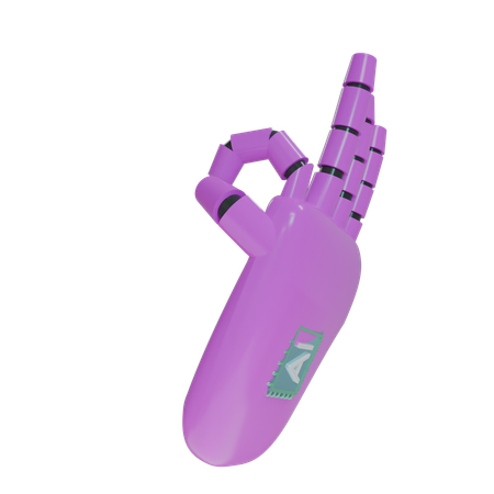 Mano Robot OK Magenta  3D Icon