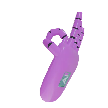 Mano Robot OK Magenta  3D Icon