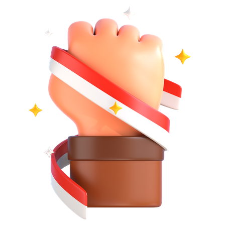 Mano sosteniendo la bandera de indonesia  3D Icon