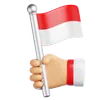 mano sosteniendo la bandera de indonesia