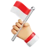 mano sosteniendo la bandera de indonesia