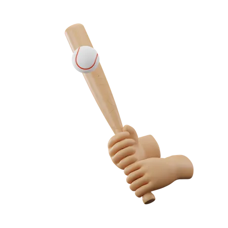 Mano sosteniendo béisbol  3D Icon