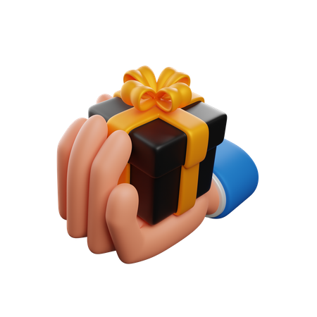 Mano sosteniendo caja de regalo  3D Icon