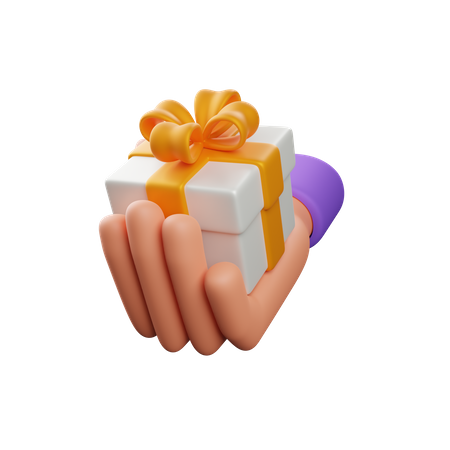 Mano sosteniendo caja de regalo  3D Icon