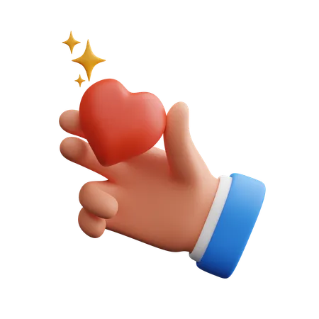 Mano sosteniendo el corazón  3D Icon