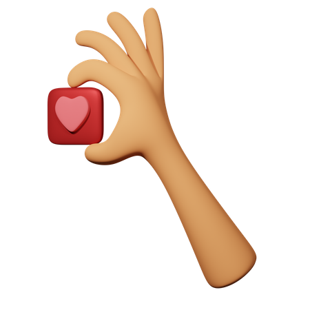 Mano sosteniendo el corazón  3D Icon