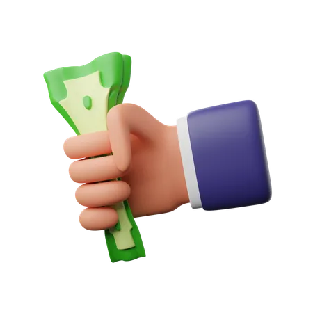 Mano sosteniendo dinero  3D Icon