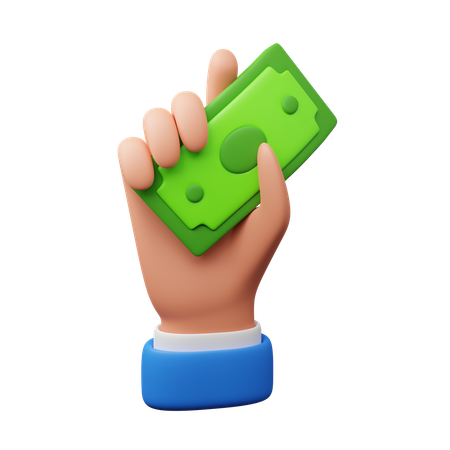 Mano sosteniendo dinero  3D Icon