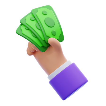 Mano sosteniendo dinero  3D Icon