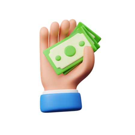 Mano sosteniendo dinero  3D Icon