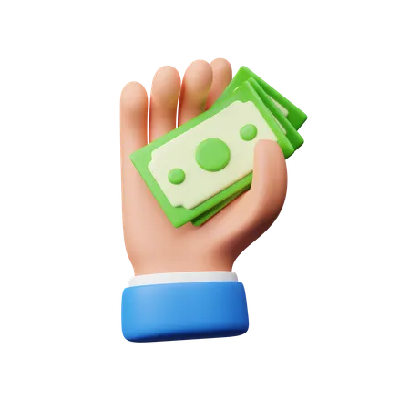 Mano sosteniendo dinero  3D Icon