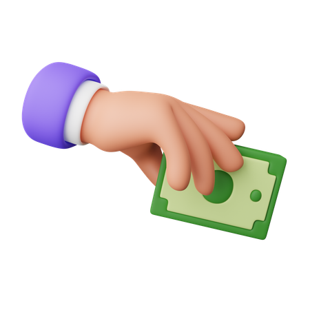 Mano sosteniendo dinero  3D Icon