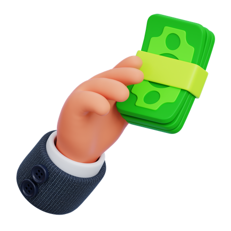 Mano sosteniendo dinero  3D Icon