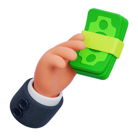 Mano sosteniendo dinero  3D Icon