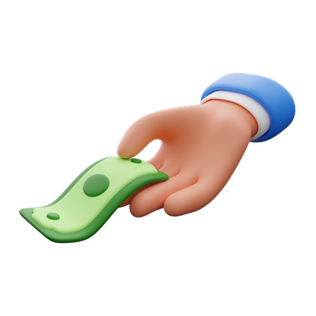 Mano sosteniendo dinero  3D Icon