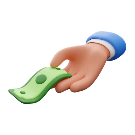 Mano sosteniendo dinero  3D Icon