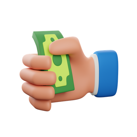Mano sosteniendo dinero  3D Icon