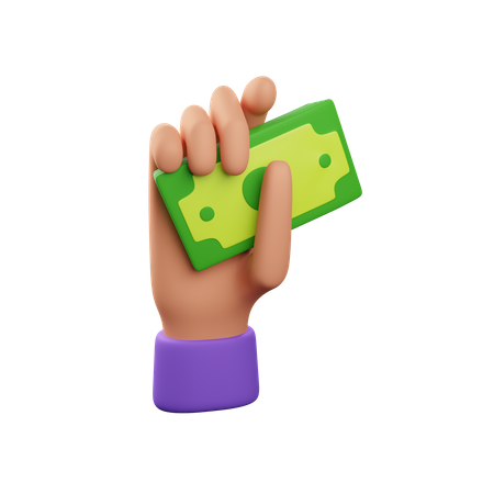 Mano sosteniendo dinero  3D Icon