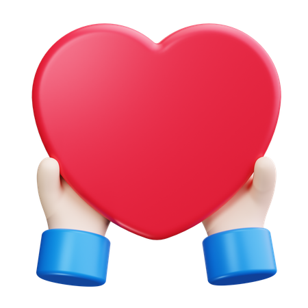 Mano sosteniendo el corazón  3D Icon