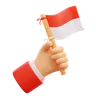 mano sosteniendo la bandera de indonesia