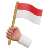 mano sosteniendo la bandera de indonesia