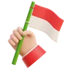 mano sosteniendo la bandera de indonesia