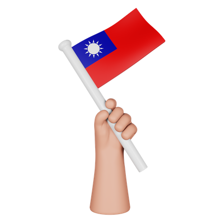 Mano sosteniendo la bandera de taiwán  3D Icon