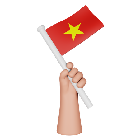 Mano sosteniendo la bandera de vietnam  3D Icon