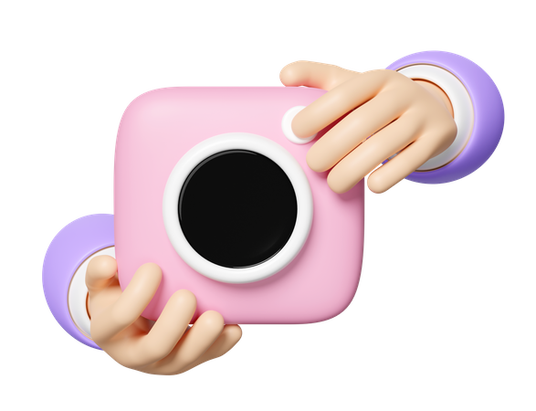 Mano sosteniendo la cámara de fotos  3D Icon
