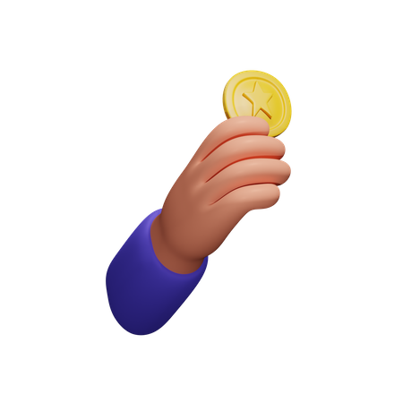 Mano sosteniendo la medalla de oro  3D Icon