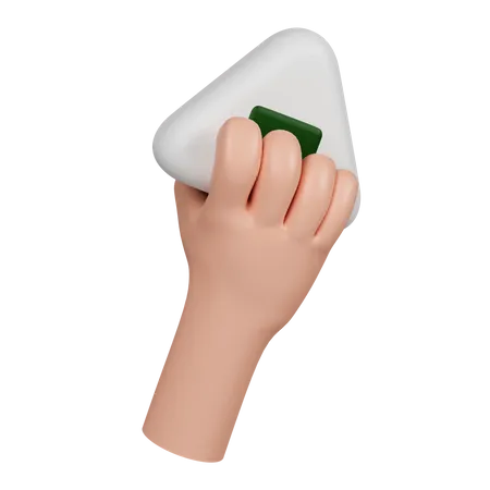 Mano sosteniendo onigiri  3D Icon