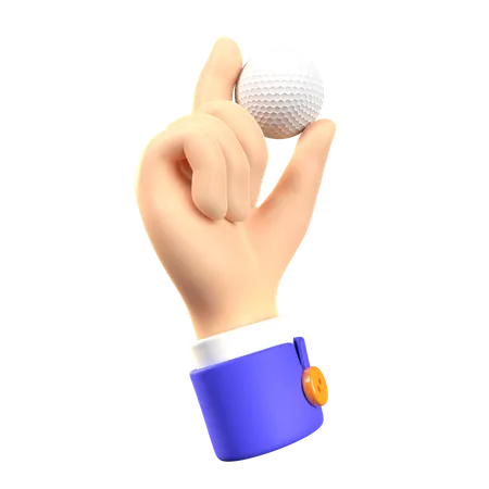 Mano sosteniendo una pelota de golf  3D Icon