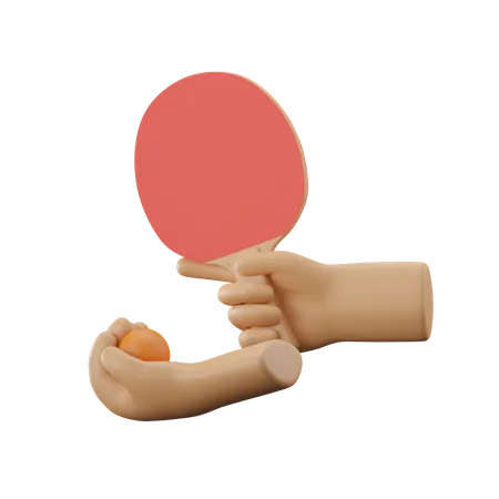 Mano sosteniendo ping-pong  3D Icon