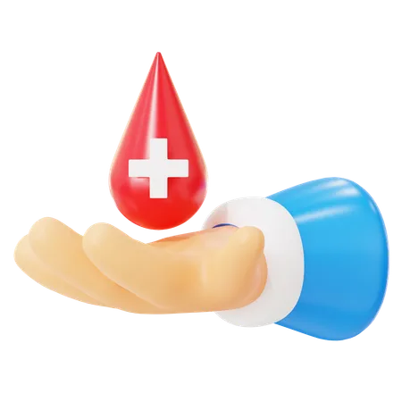 Mano sosteniendo sangre  3D Icon