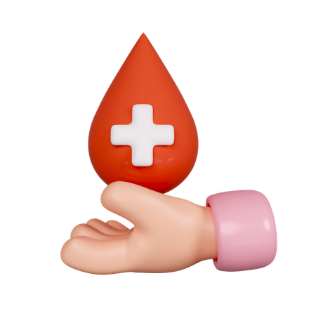 Mano sosteniendo sangre  3D Icon