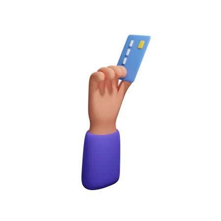 Mano sosteniendo la tarjeta de cajero automático  3D Icon