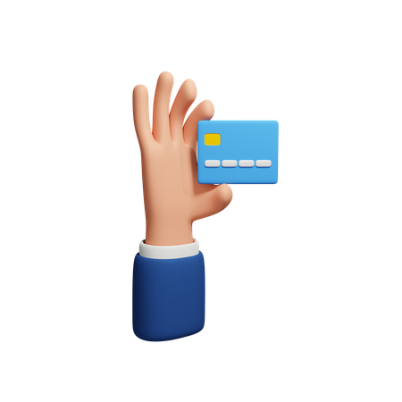 Mano sosteniendo la tarjeta de pago  3D Icon