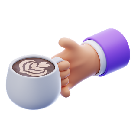 Mano sosteniendo la taza de café  3D Icon