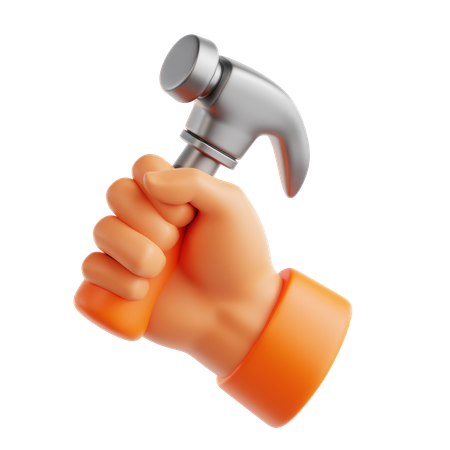 Mano sosteniendo un martillo  3D Icon