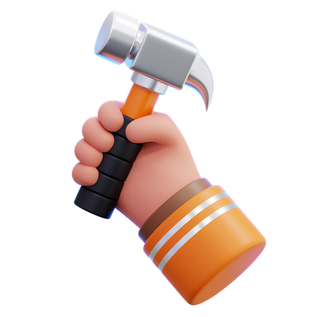 Mano sosteniendo un martillo  3D Icon