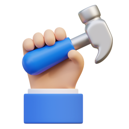 Mano sosteniendo un martillo  3D Icon