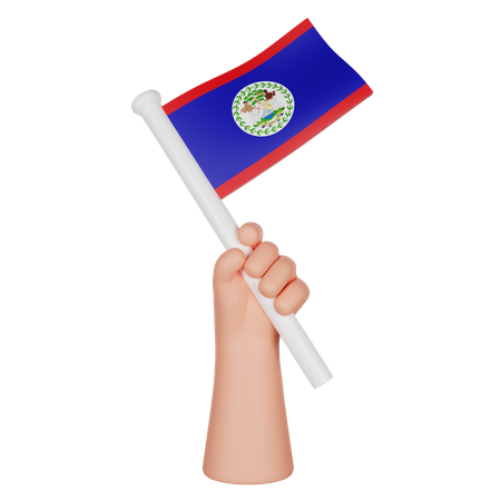 Mano sosteniendo una bandera de belice  3D Icon