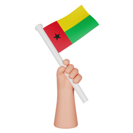 Mano sosteniendo una bandera de guinea bissau  3D Icon