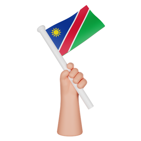 Mano sosteniendo una bandera de namibia  3D Icon