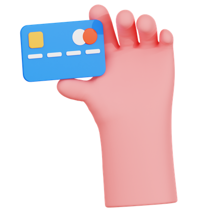 Mano sosteniendo tarjeta de crédito  3D Icon
