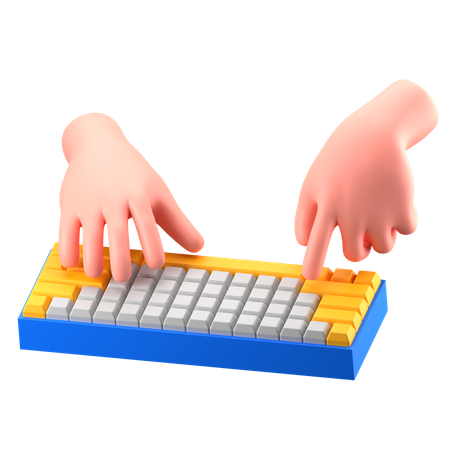Mano sosteniendo el teclado  3D Icon