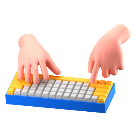 Mano sosteniendo el teclado  3D Icon