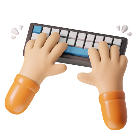 Mano usando el teclado  3D Icon